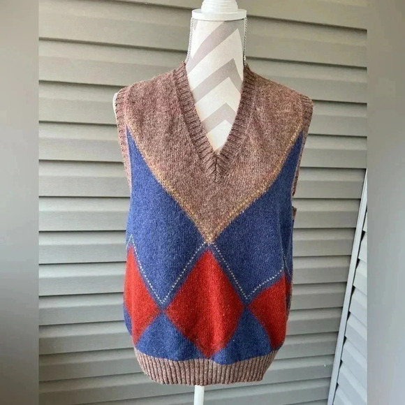 Vintage Alan Flusser 100% Wool Vest Men’s L Made In Scotland. - Picture 1 of 7